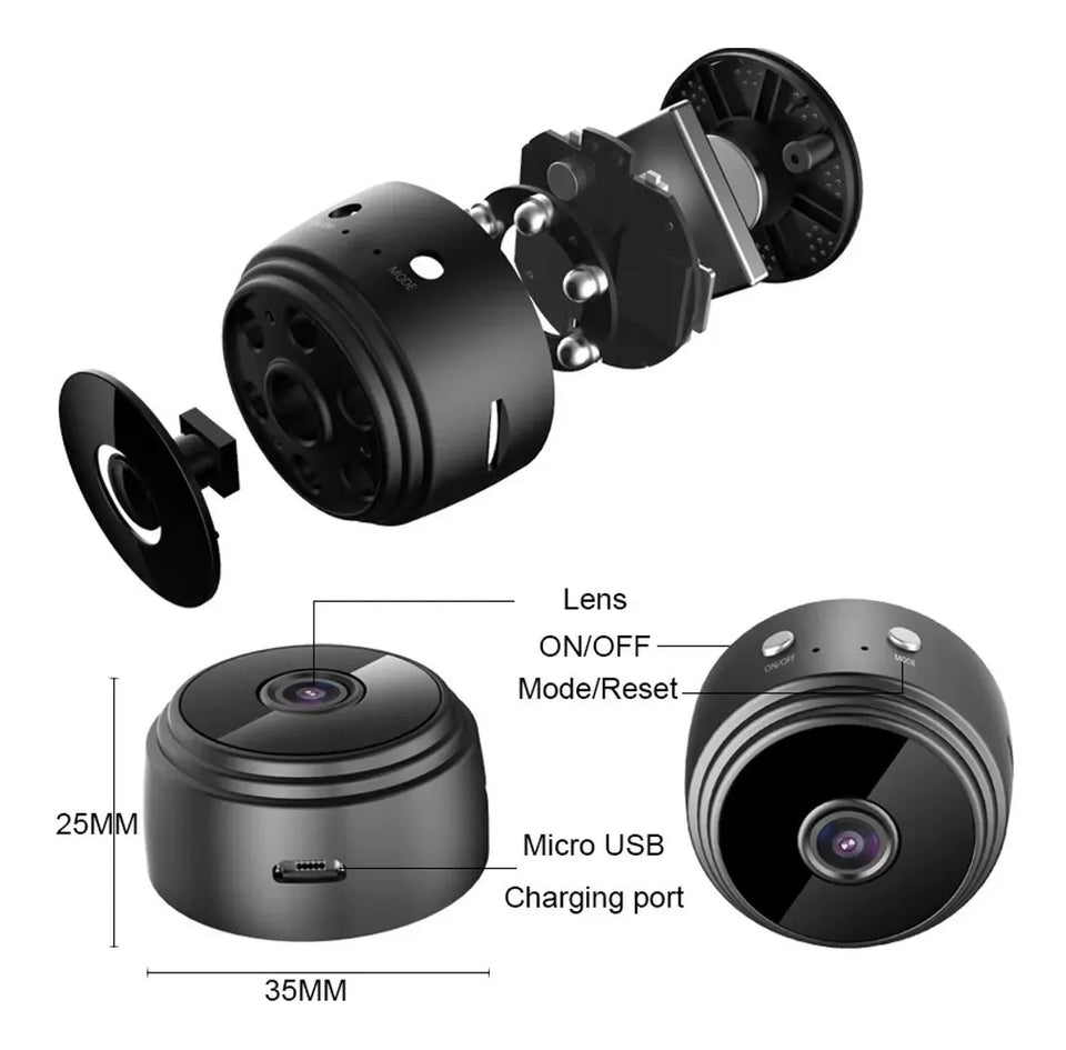 Combo 2x Mini Cámaras de Vigilancia WiFi 1080HD
